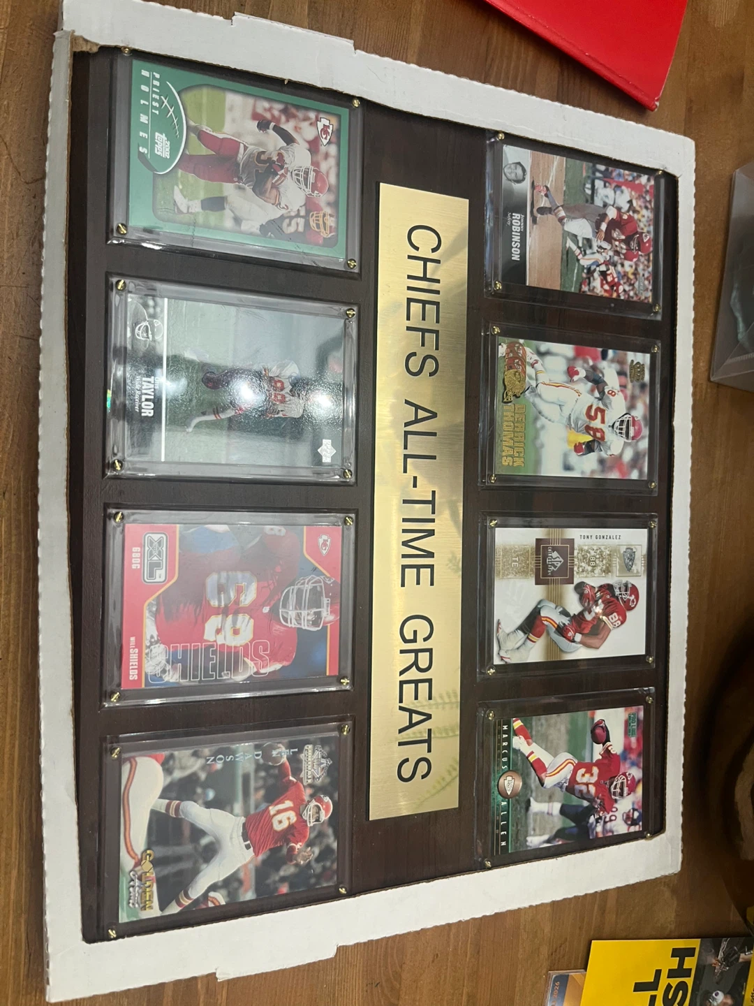 Kansas City Chiefs All-Time Greats trading card display
