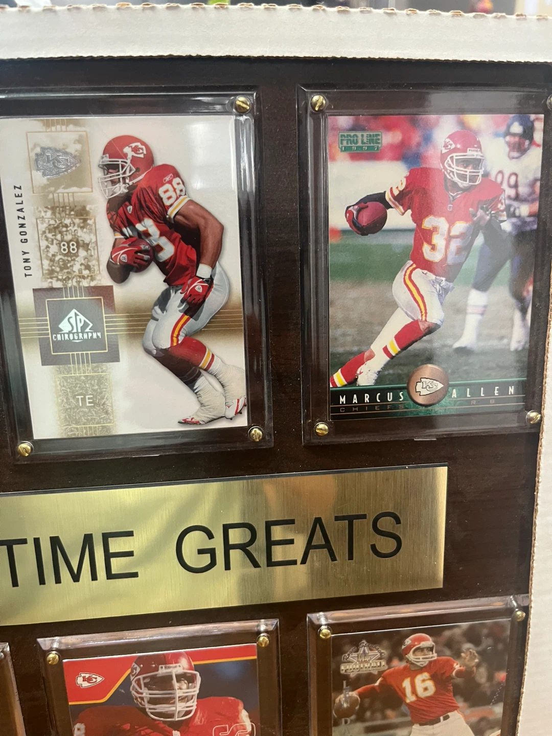 Kansas City Chiefs All-Time Greats trading card display - photo 4