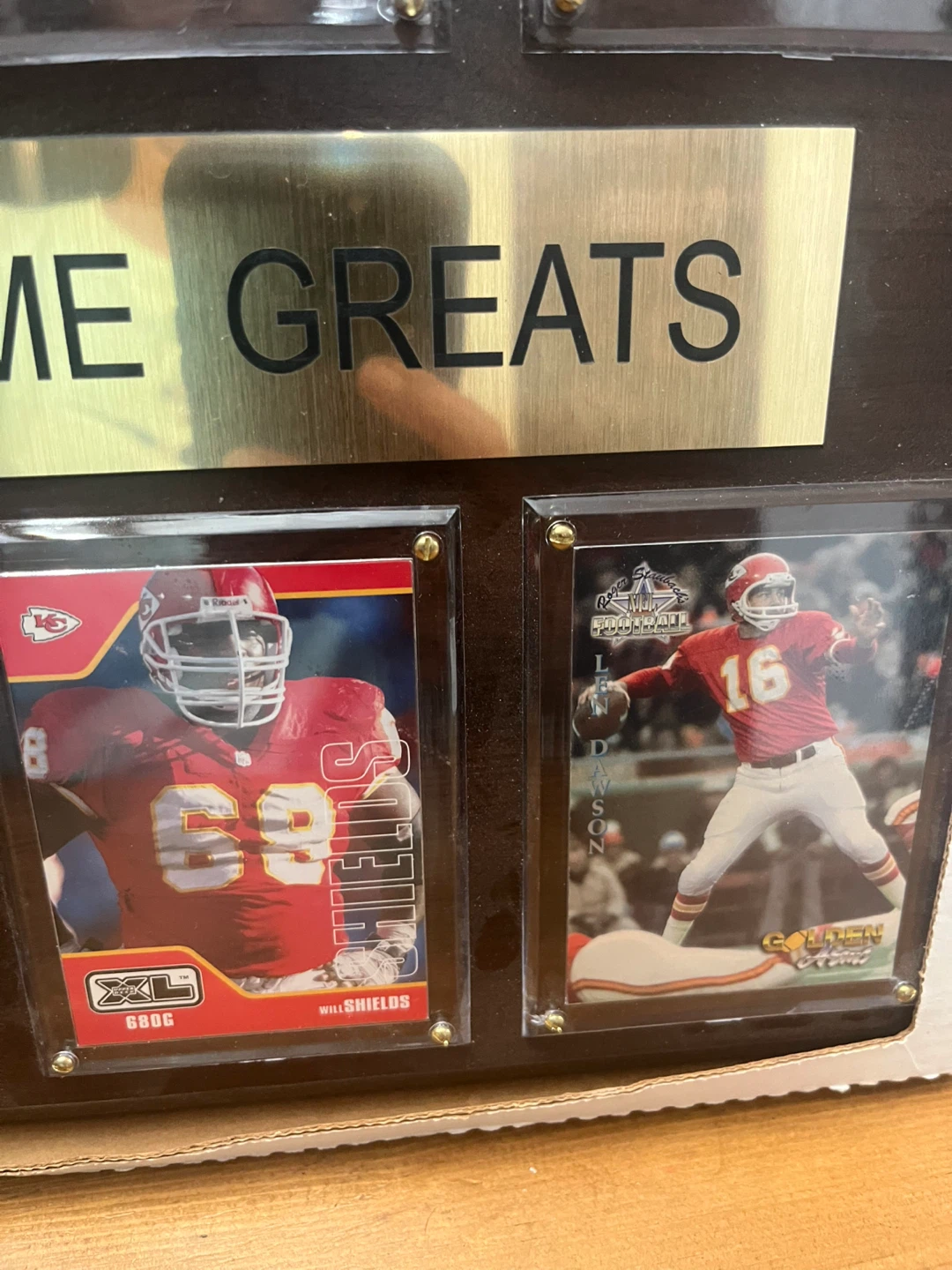Kansas City Chiefs All-Time Greats trading card display - photo 5