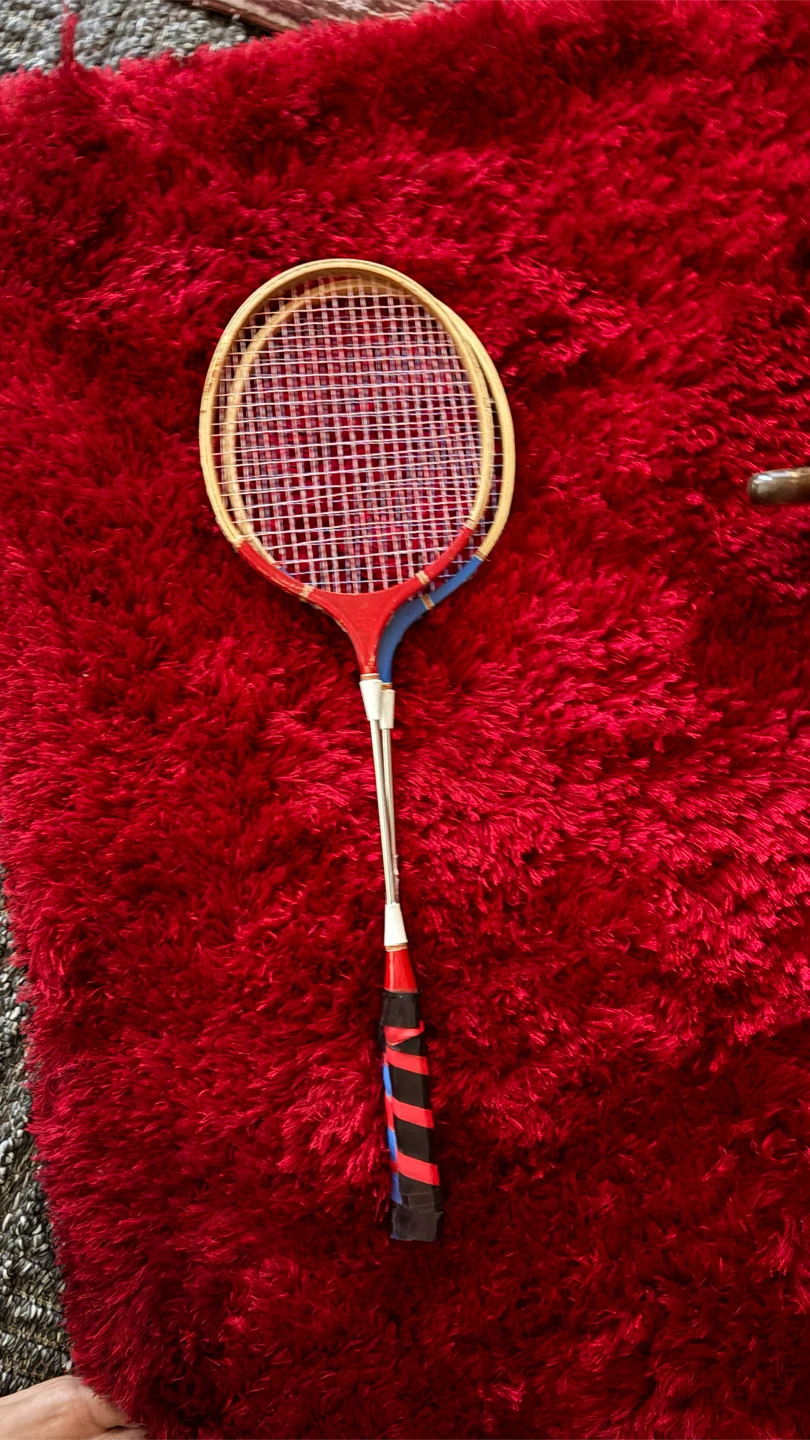 Set of Two Vintage Wooden Badminton Rackets