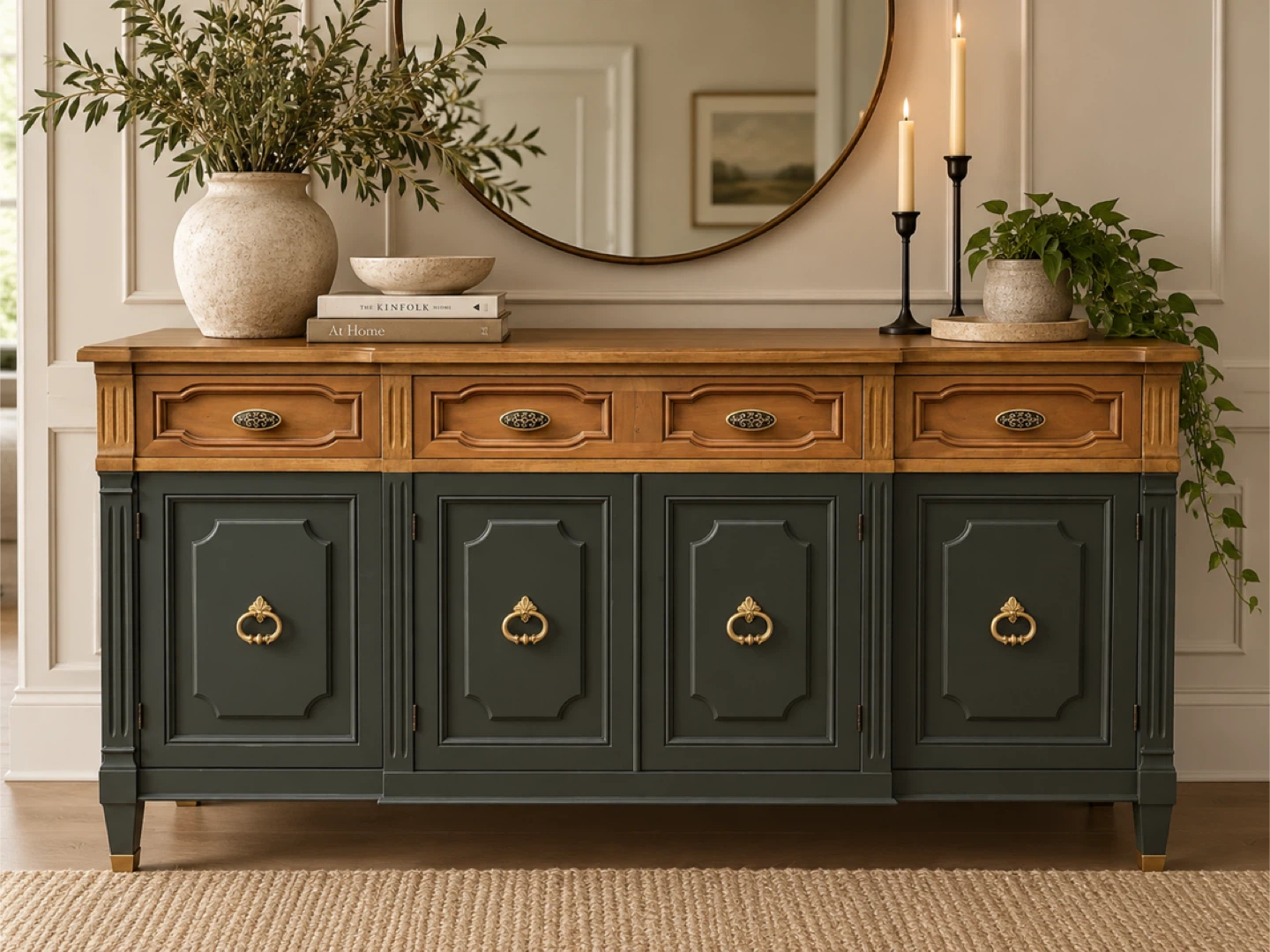 ✨ Vintage Refinished Credenza / Sideboard