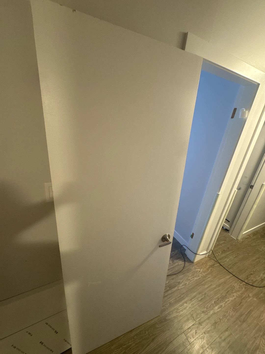 White interior door with handle
