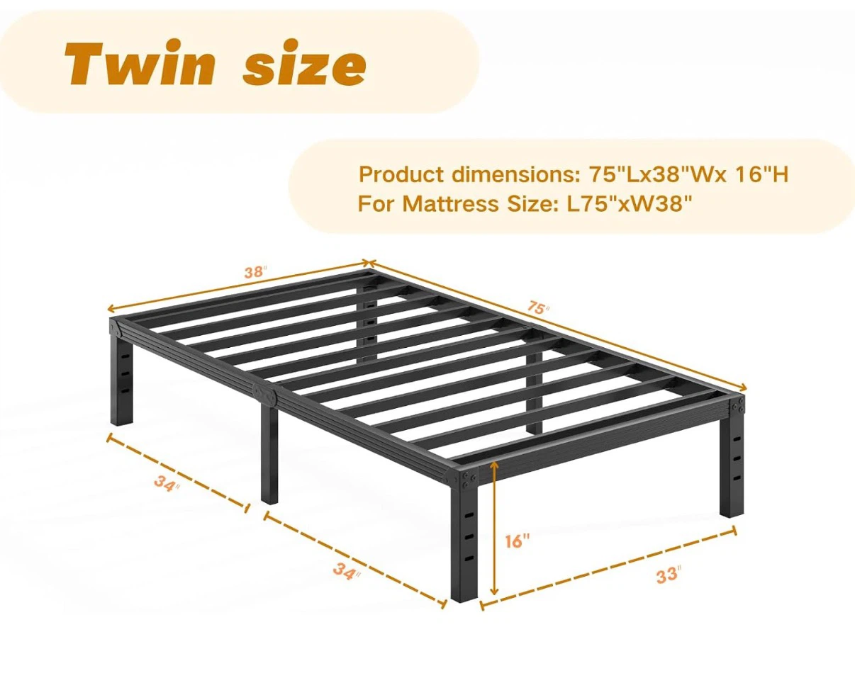 Twin Size Heavy Duty Steel Bed Frame - photo 2
