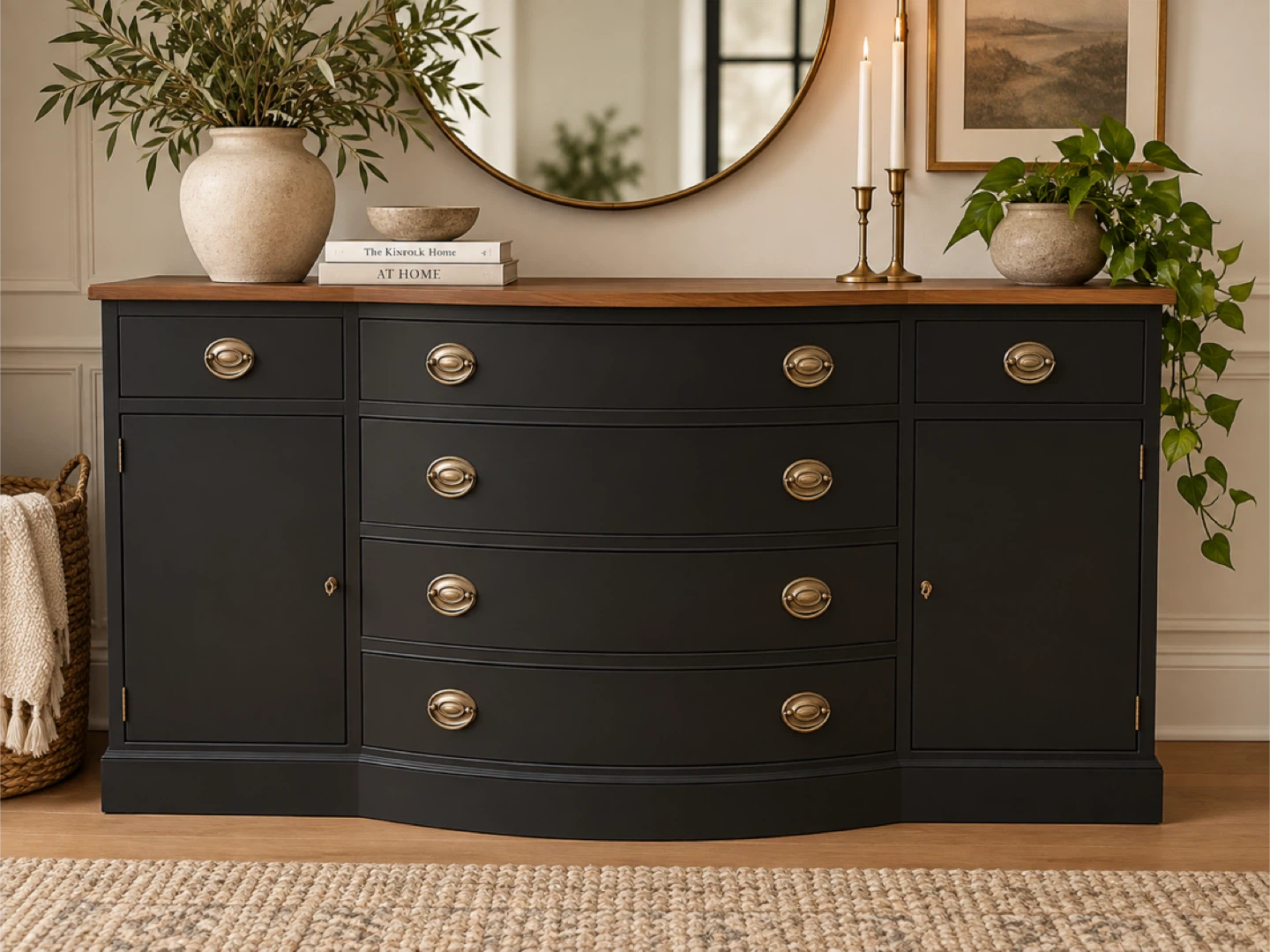 ✨ Vintage Drexel Serpentine Sideboard / Buffet — Refinished