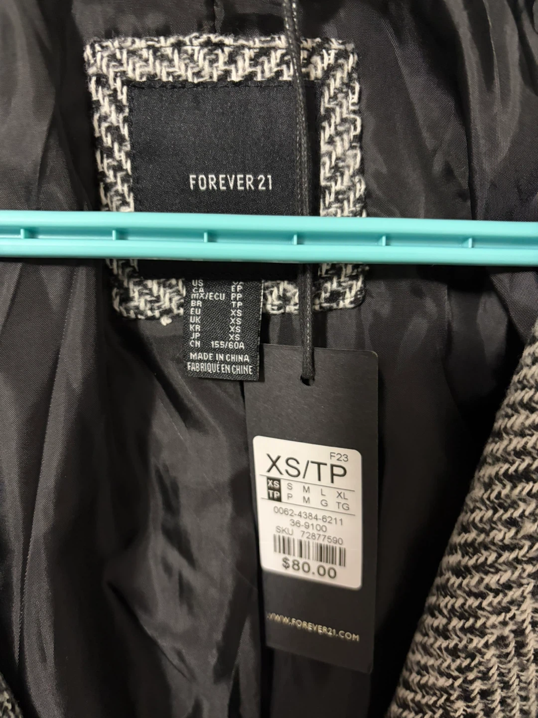 BRAND NEW Forever 21 Herringbone Coat - Extra Small - photo 2