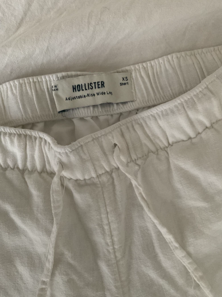 Hollister Wide Leg White Linen Pants - photo 2