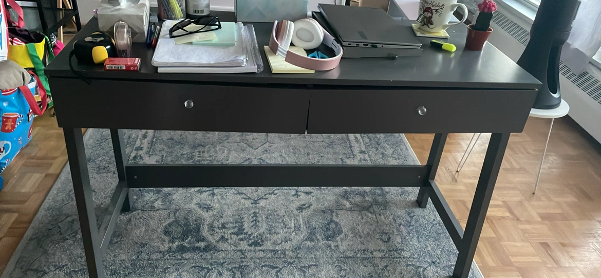 Dark grey Two-Drawer Desk