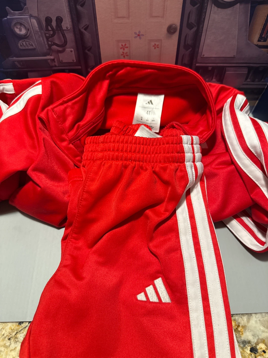 Adidas Red Tracksuit Set
