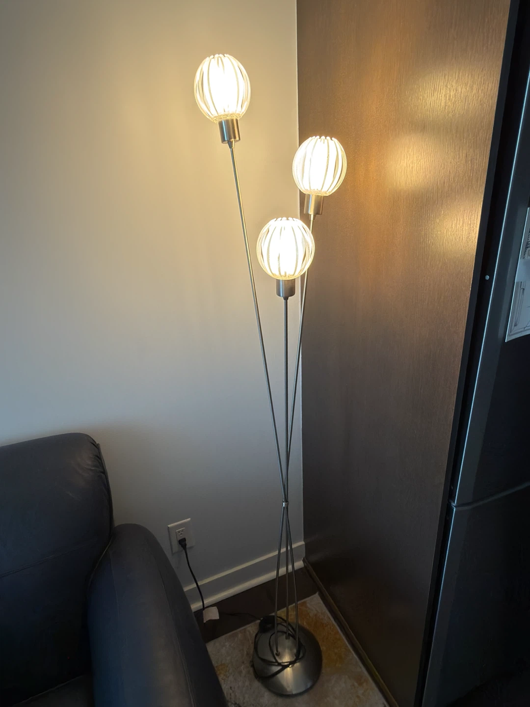 Three-Light Brushed Nickel Floor Lamp