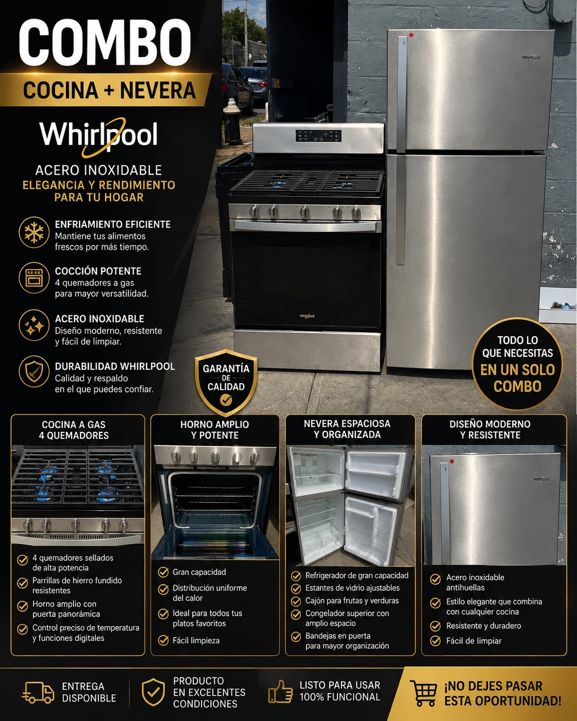 Combo whirlpool