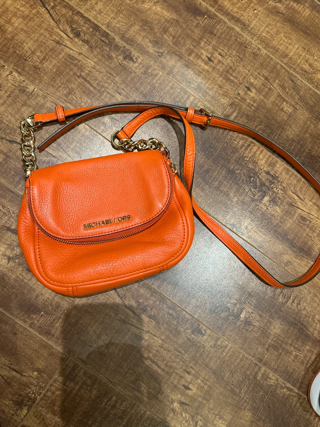 Michael Kors Orange Leather Crossbody Bag