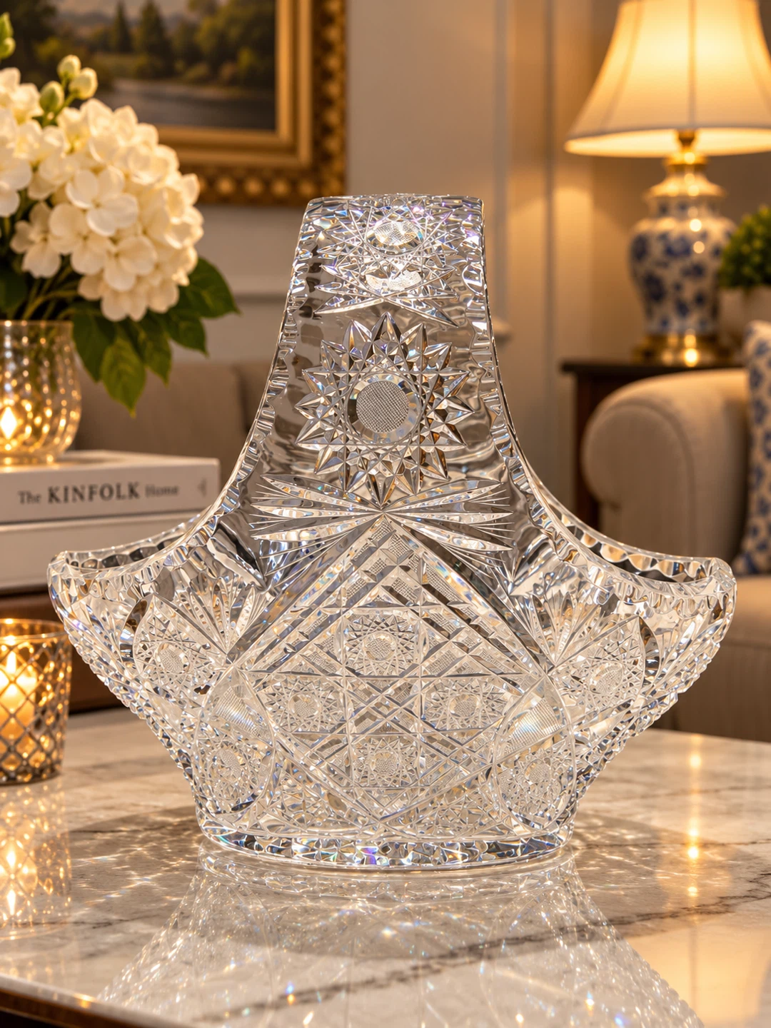 Crystal Basket Vase