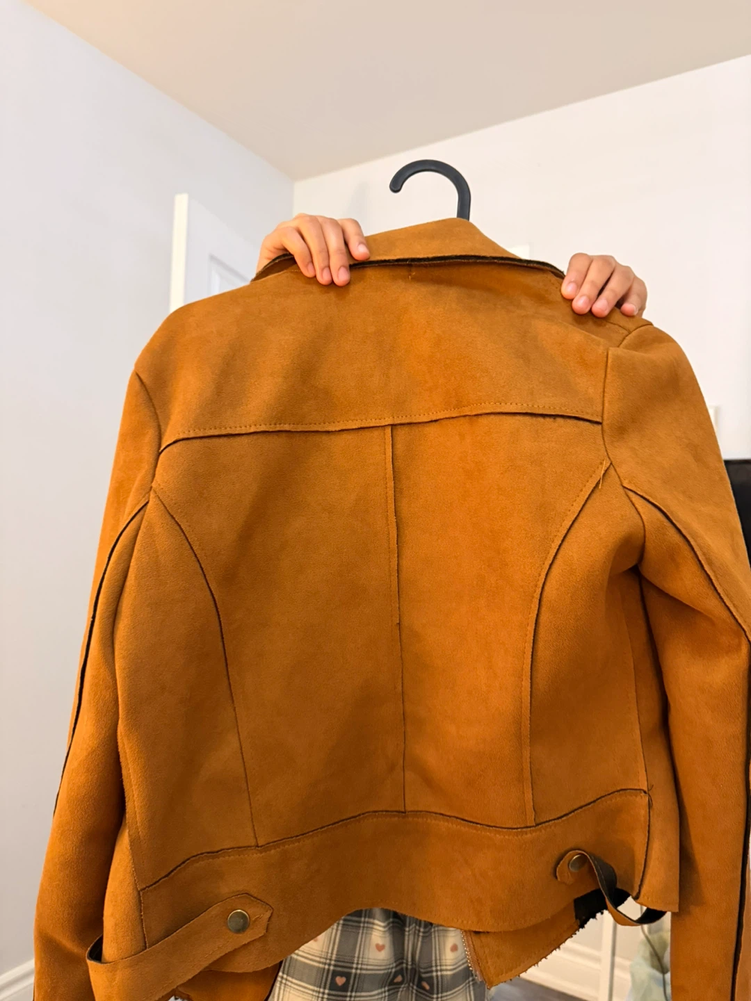 Shunfayichu brown faux suede biker jacket