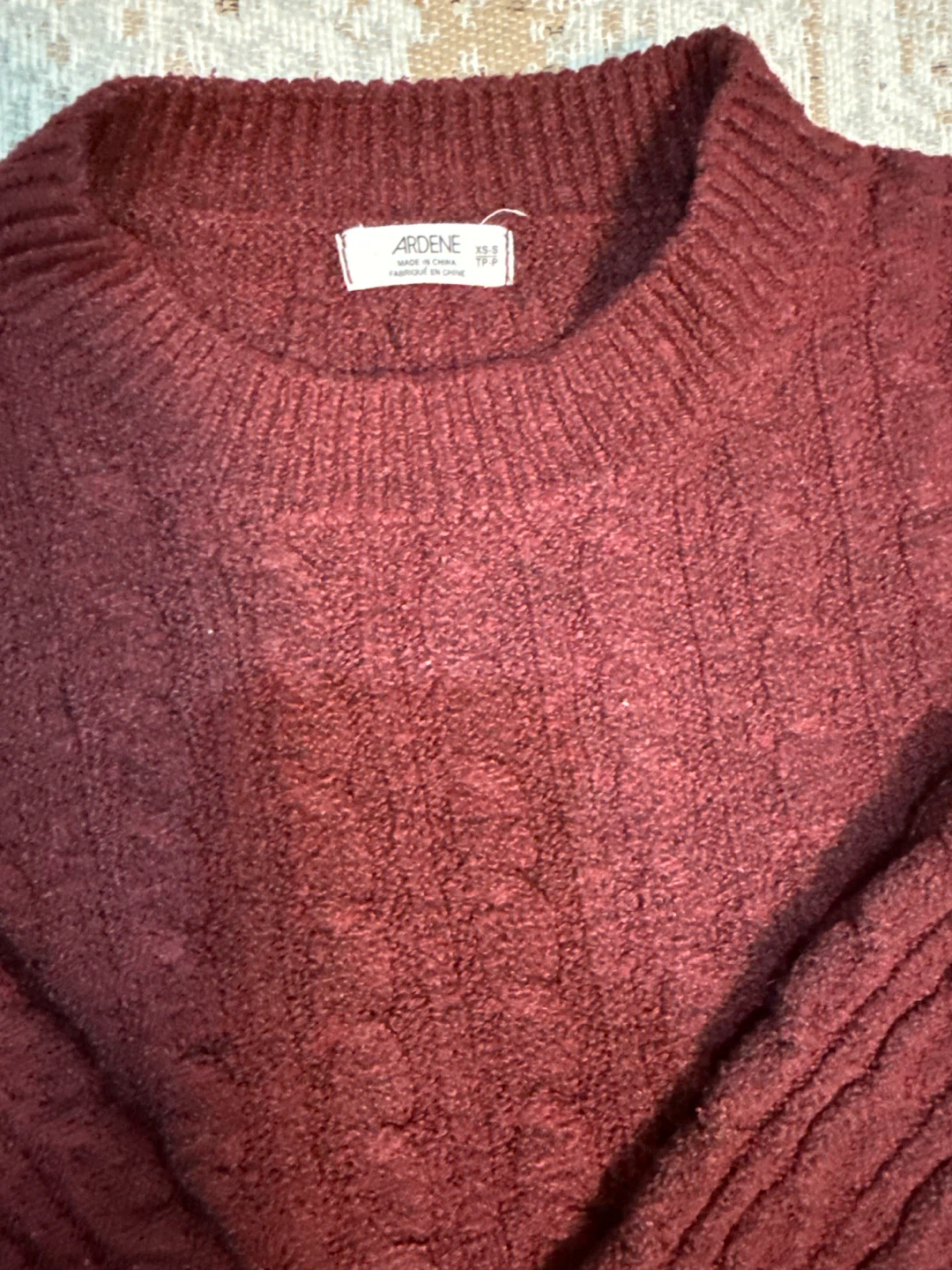 Ardene Burgundy Cable Knit Sweater - photo 2