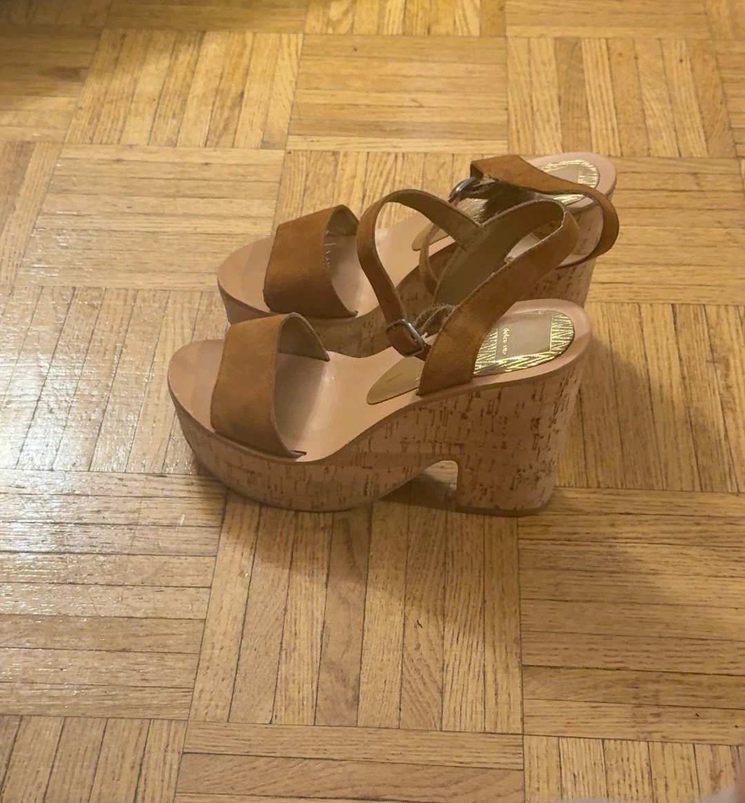 Dolce Vita Brown Velvet Platform Sandals