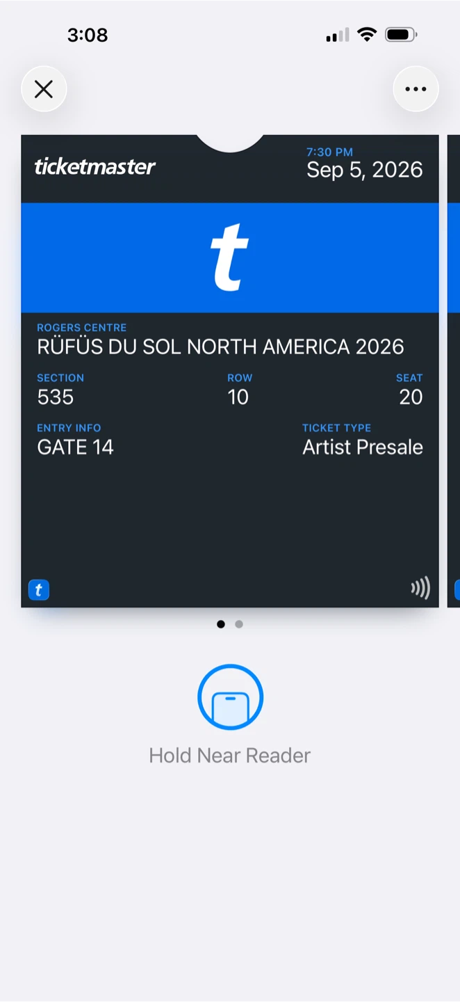 Rufus Du Sol Ticket - Sept 5, 2026
