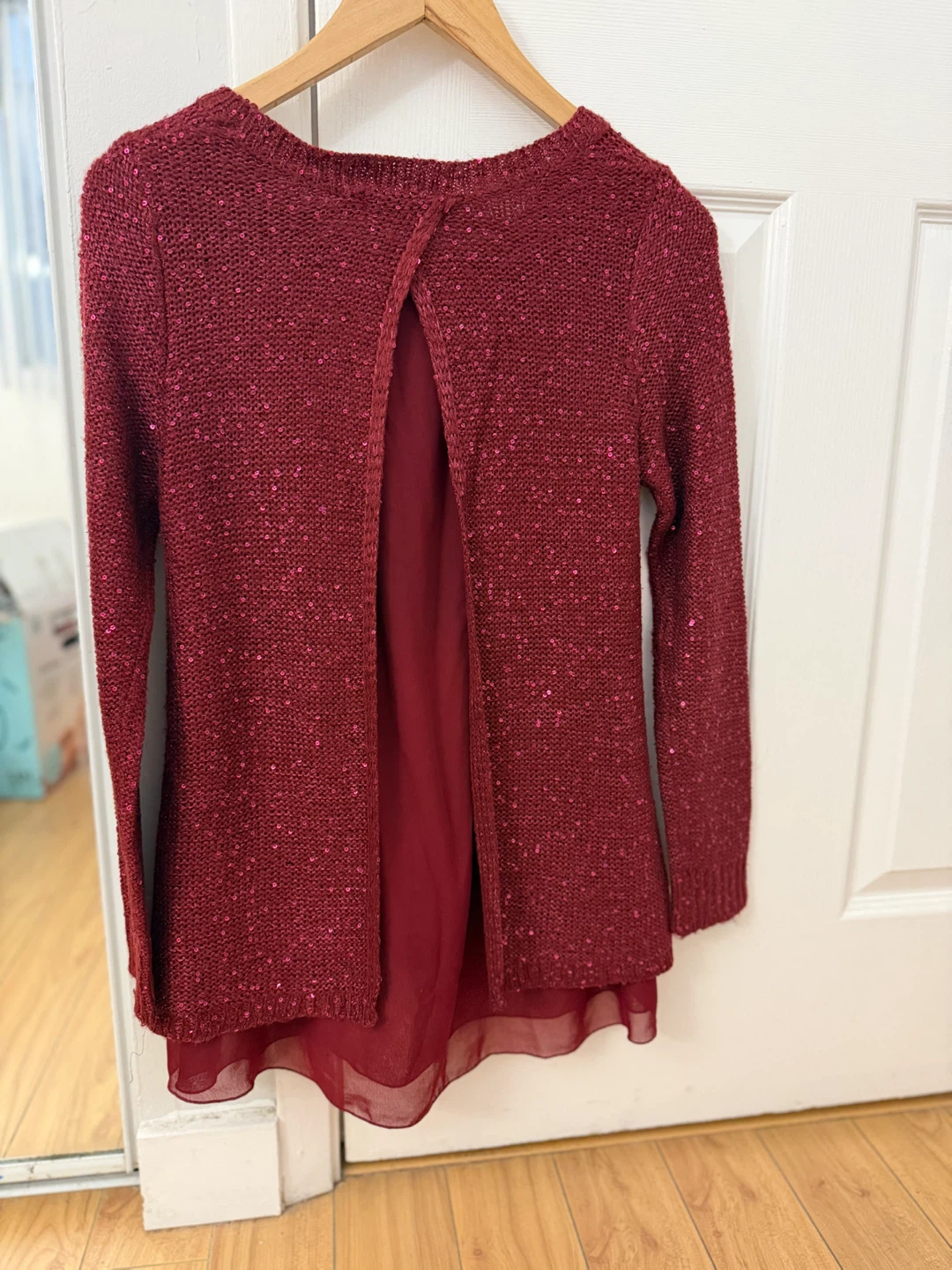 Papillon Women's Sequin Knit Tunic Top - Red - photo 5