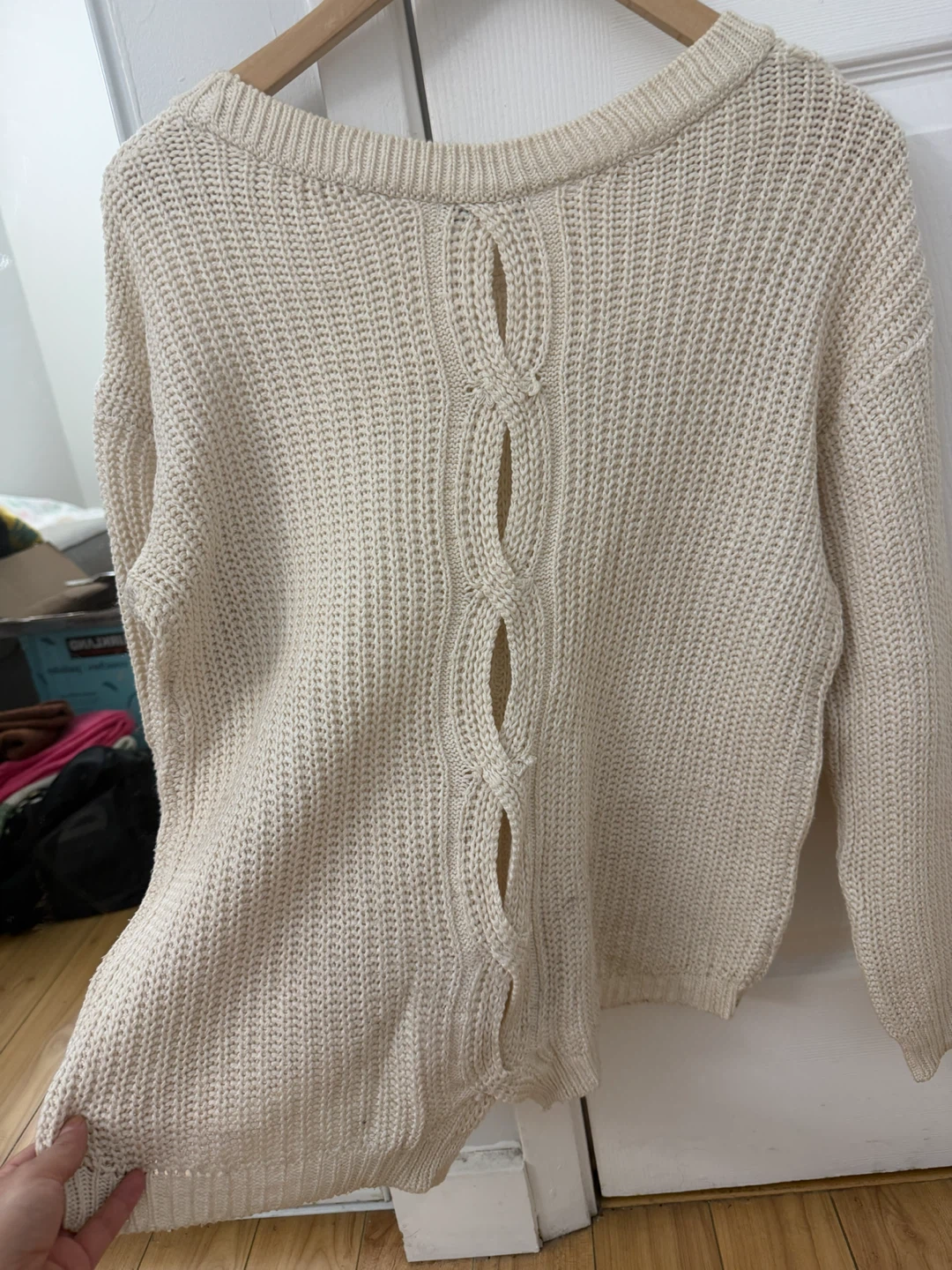 Cream Textured Knit Sweater - photo 2
