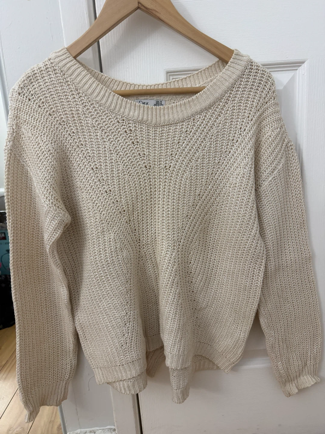 Cream Textured Knit Sweater - photo 3