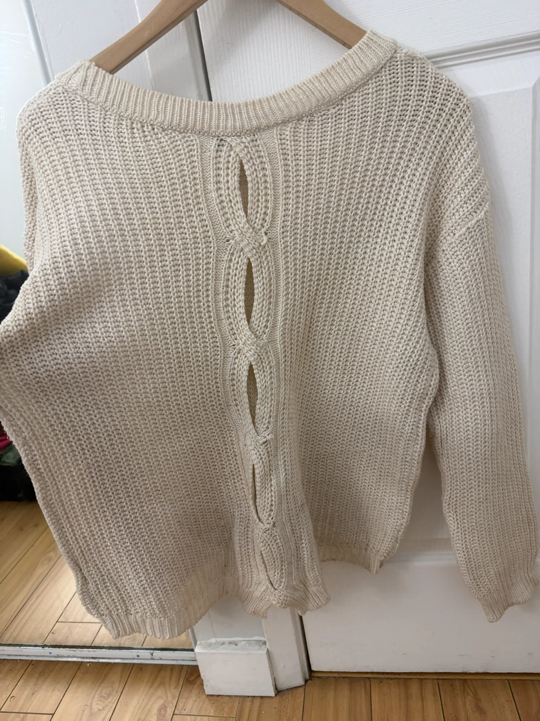Cream Textured Knit Sweater - photo 5