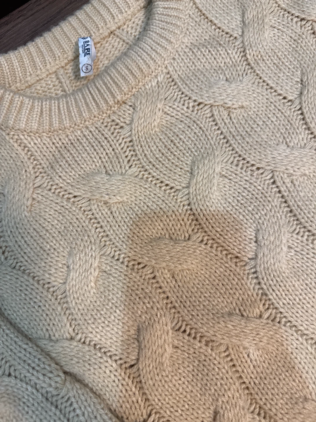 Bare Denim cable knit sweater - Beige - photo 2