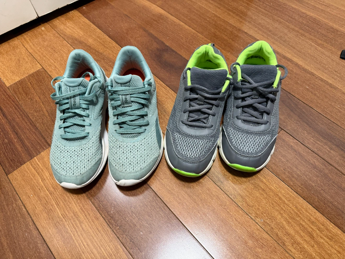 Two Pairs of Kids Sneakers (Reebok Size 5, Size 4)