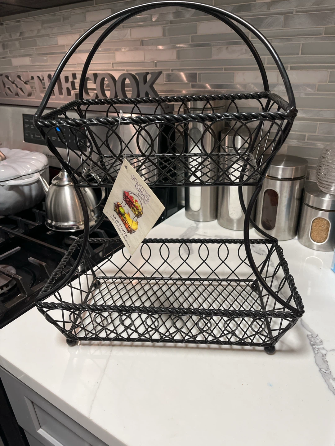 Gourmet Basics by Mikasa 2-Tier Wire Basket Stand