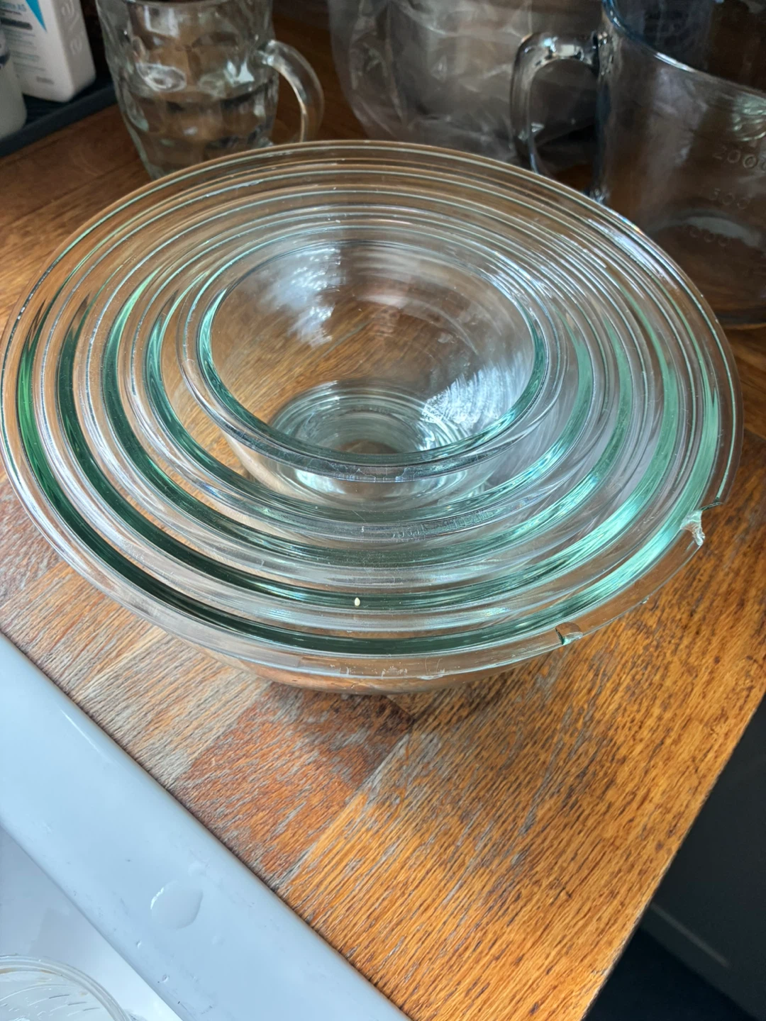 Clear Glass Mixing Bowl Set