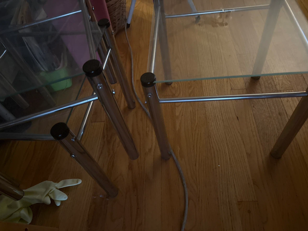 Set of 3 Glass Side Tables