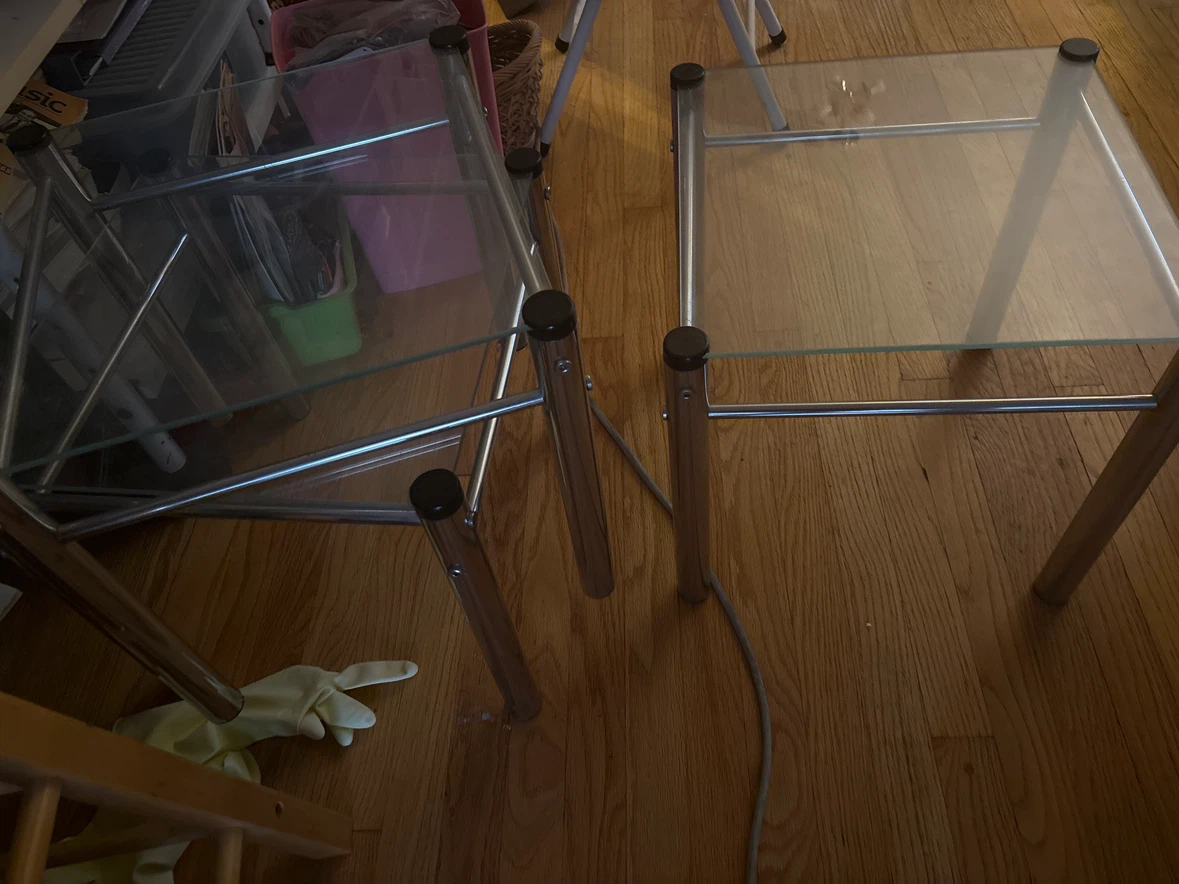 Set of 3 Glass Side Tables - photo 2