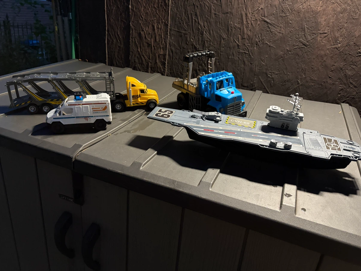 Toy Aircraft Carrier and Trucks Large  Set - photo 2