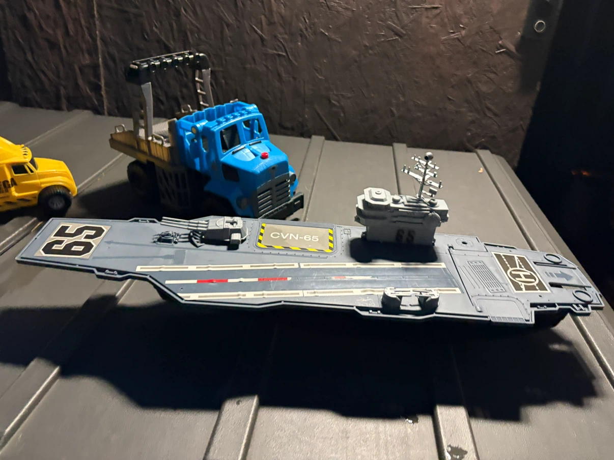 Toy Aircraft Carrier and Trucks Large  Set - photo 4