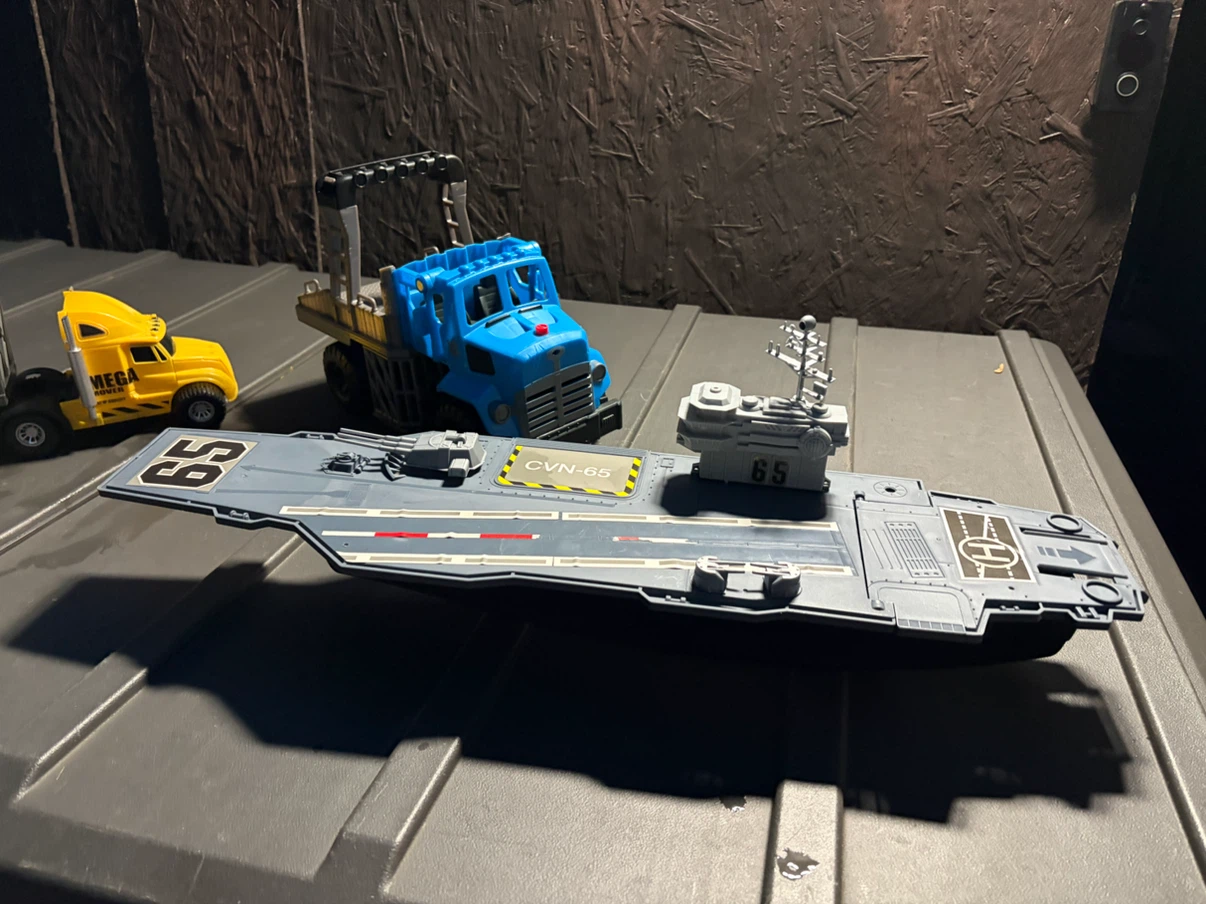 Toy Aircraft Carrier and Trucks Large  Set - photo 5