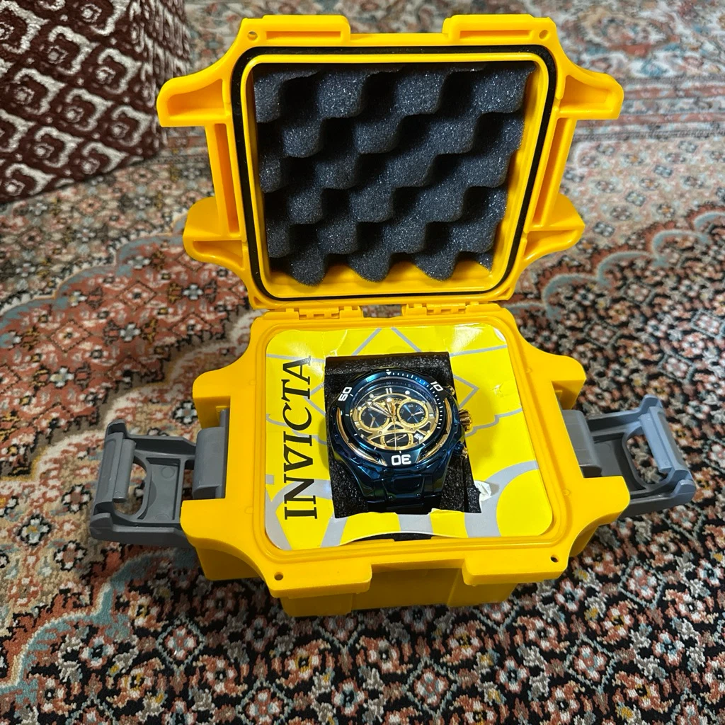 Invicta Blue and Gold Chronograph Watch