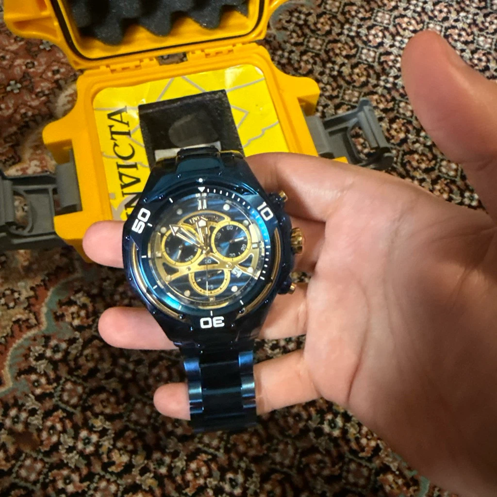 Invicta Blue and Gold Chronograph Watch - photo 3