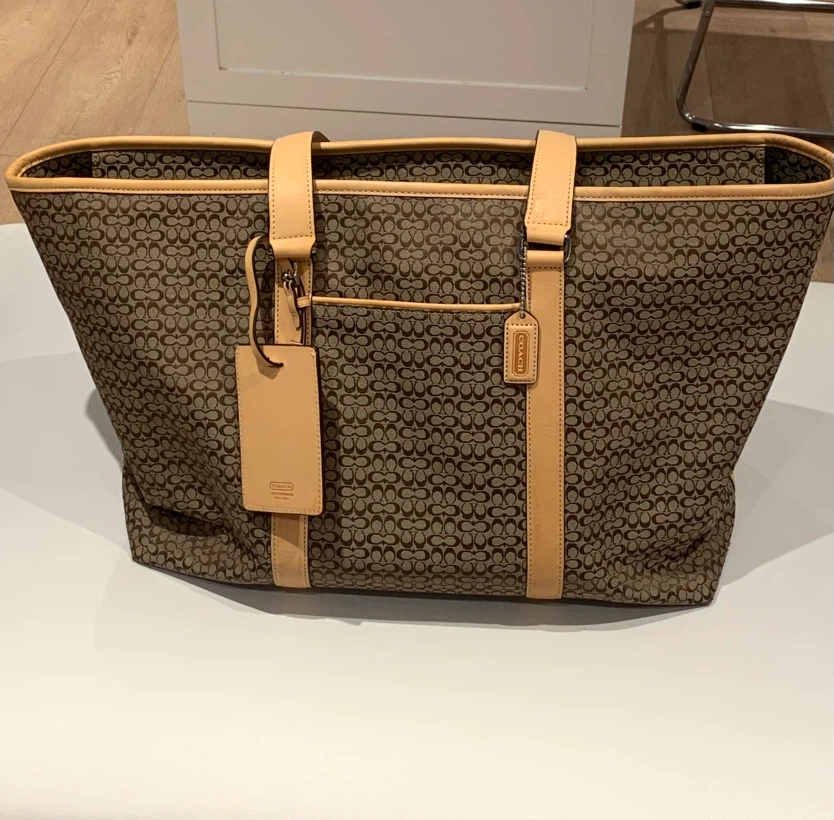 🤎 Coach Khaki Signature XL Travel Tote Bag 🤎