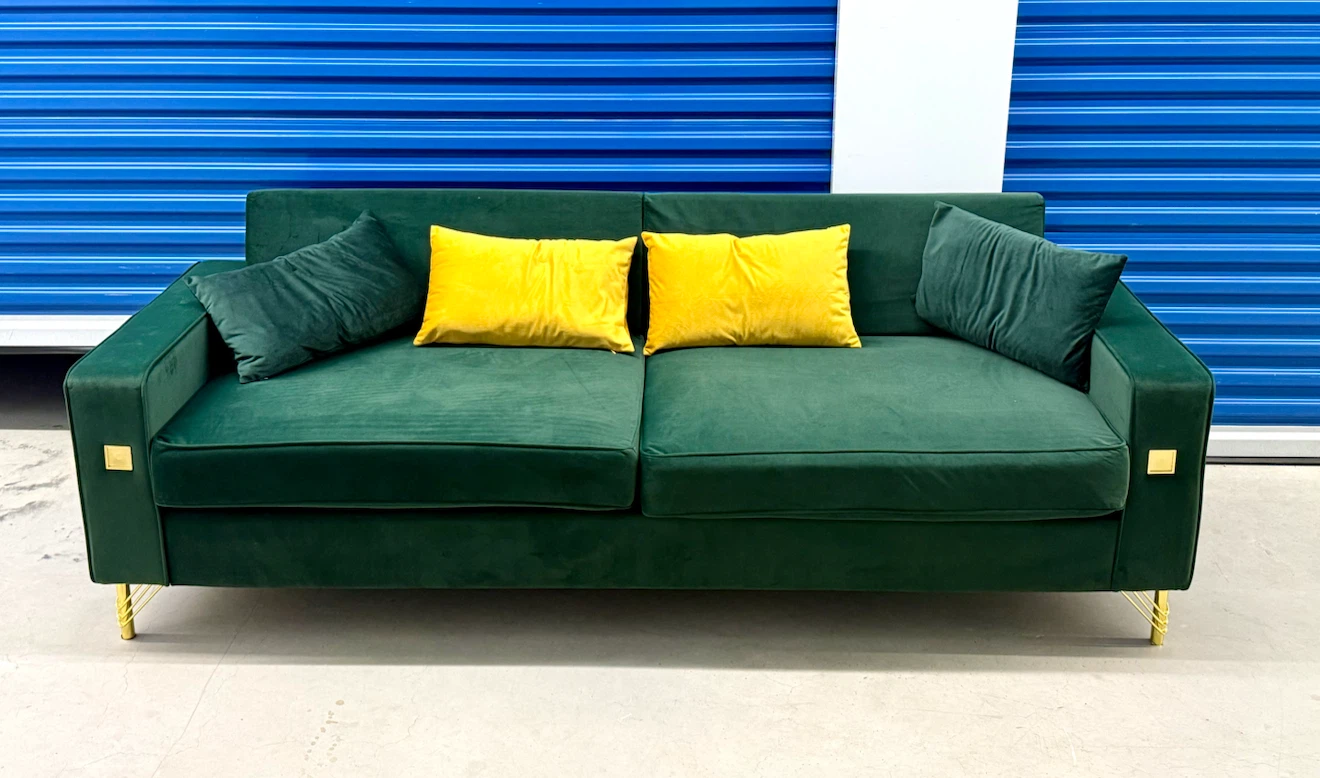 Velvet Sofa Green 3 seats.