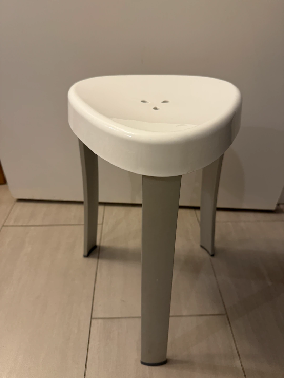 White Shower Stool