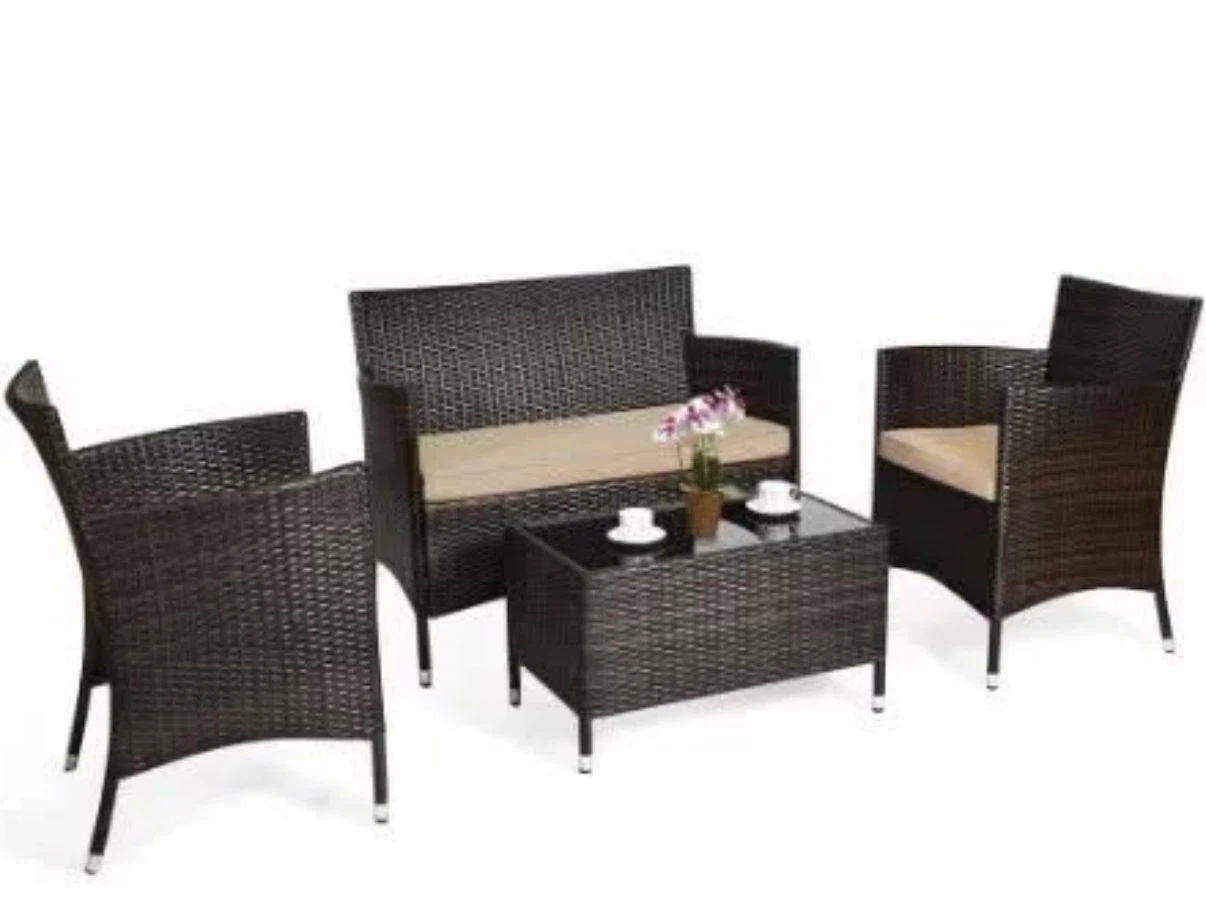 4-Piece Wicker Patio Furniture Set - photo 4