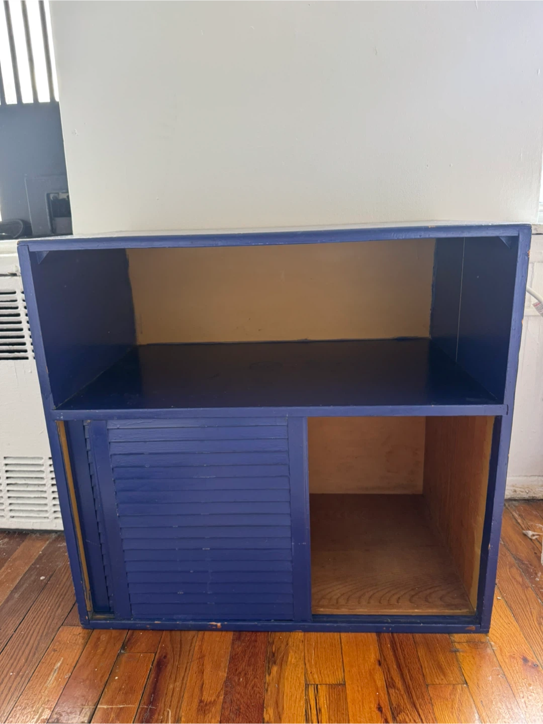 Blue Storage Cabinet with Sliding Door - photo 2