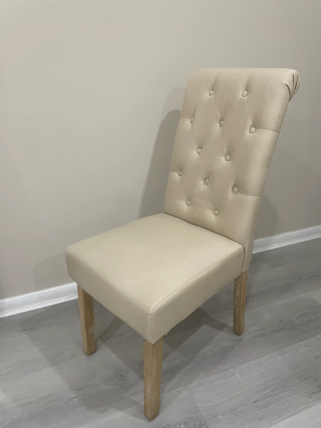 Tufted Beige Upholstered Dining Chair