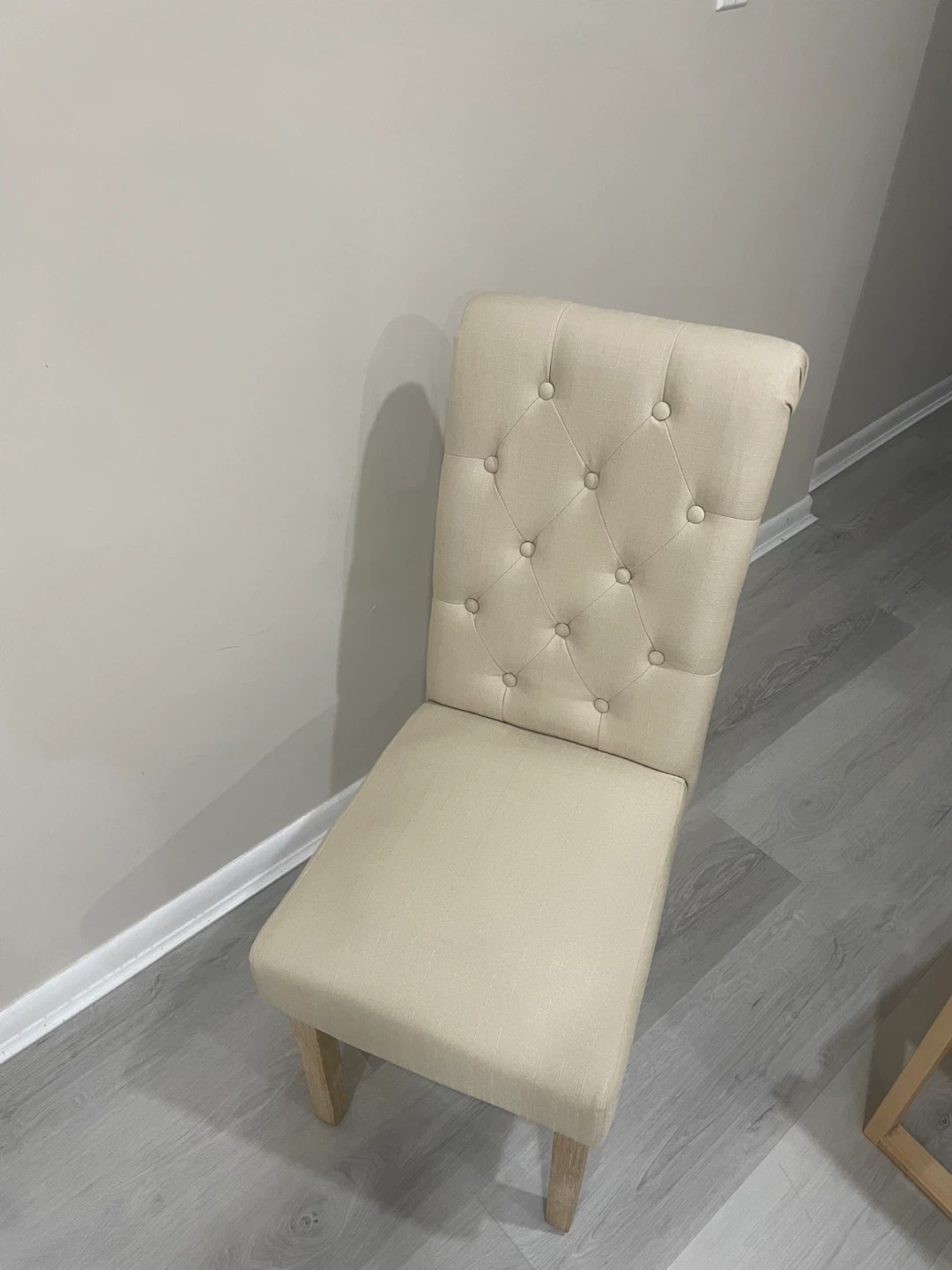 Tufted Beige Upholstered Dining Chair - photo 2