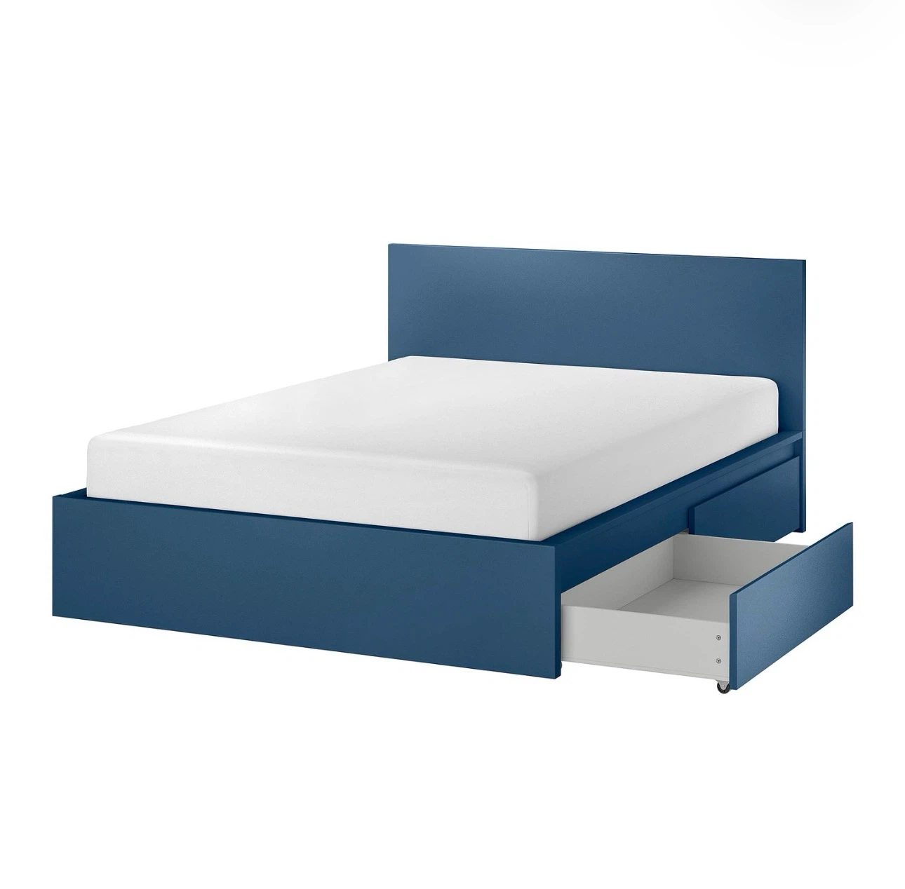 Blue Double Storage Bed Frame + Mattress