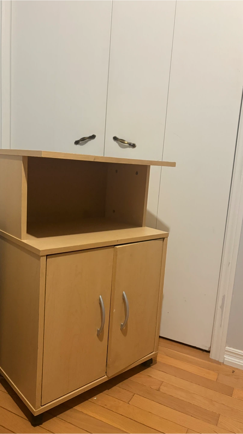 Light Wood Storage Cabinet with Shelf