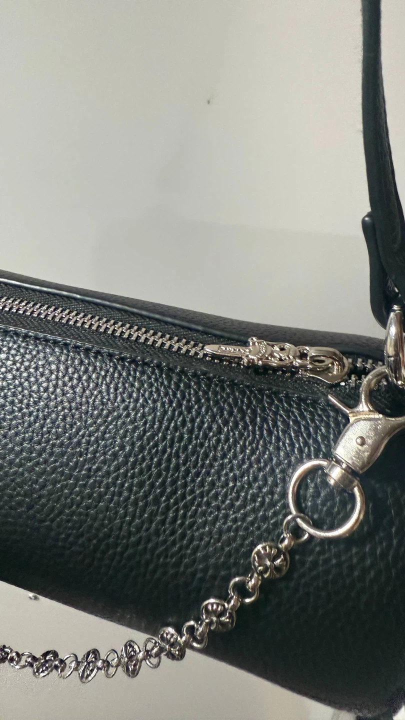 Chrome Hearts Black Leather Cylindrical Bag - photo 2