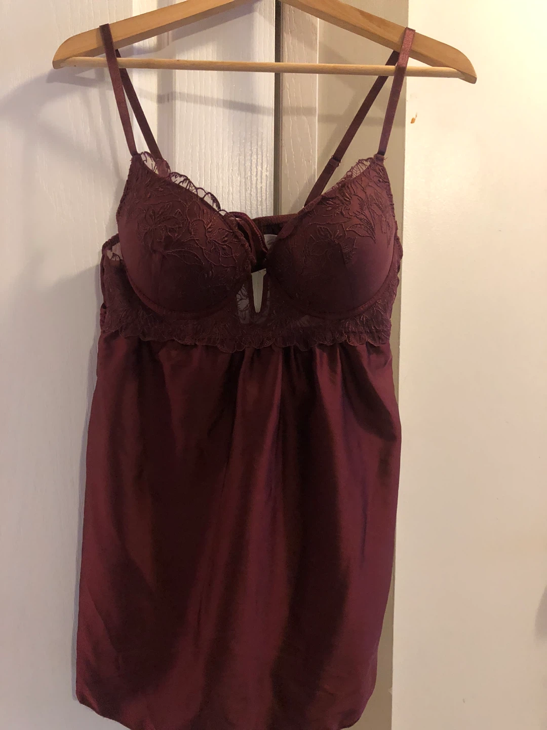 NEW Marilyn Monroe Maroon Babydoll Lingerie Set