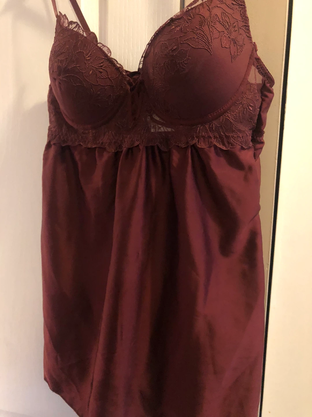 NEW Marilyn Monroe Maroon Babydoll Lingerie Set - photo 4