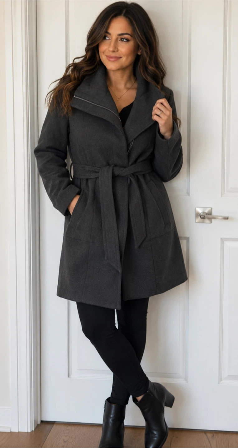 Old Navy Women's Charcoal Grey Coat - XXL