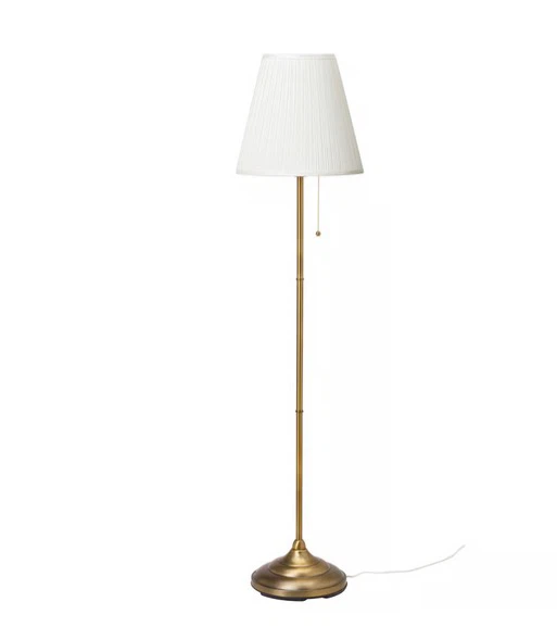 IKEA ÅRSTID Floor Lamp, Brass and White - photo 3