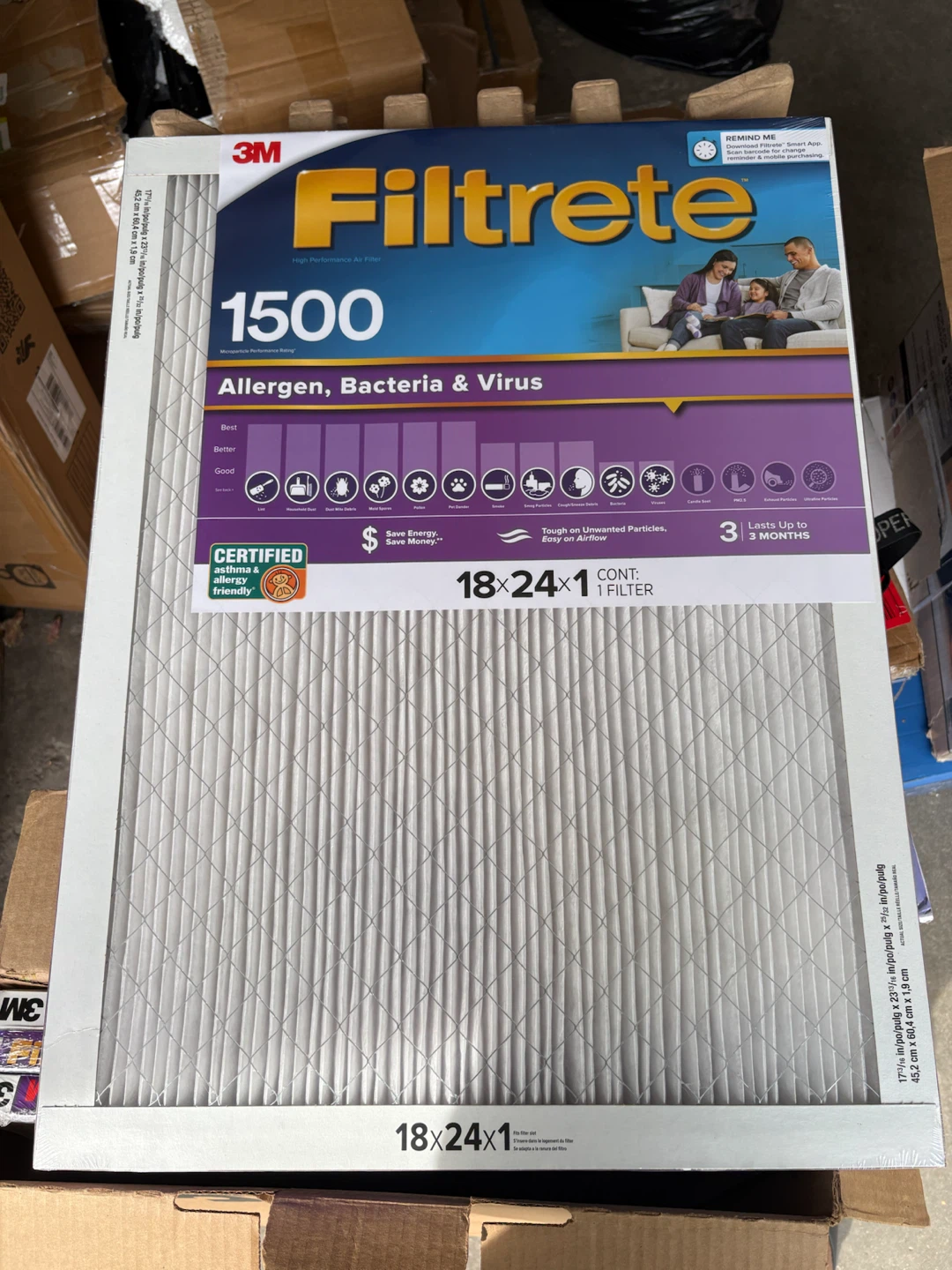 Filtrete 1500 Air Filter 18x24x1 (4 Pack) - photo 2
